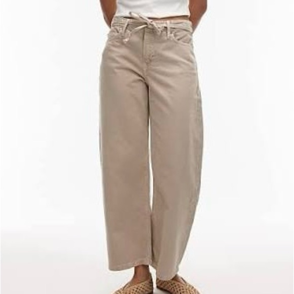 Mango sold out tan/beige balloon jeans with string belt - new with tags
